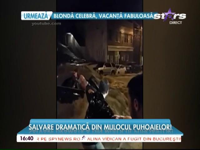 Salvare dramatică din mijlocul puhoaielor! O femeie și-a văzut moartea cu ochii &icirc;n mașină!