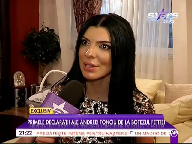 Primele declarații ale Andreei Tonciu, după botez