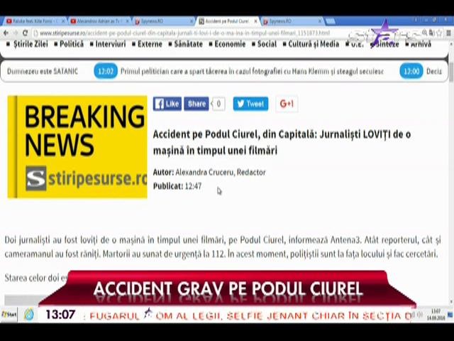 Accident grav pe Podul Ciurel! Jurnaliști loviți de mașini &icirc;n timpul unei filmări