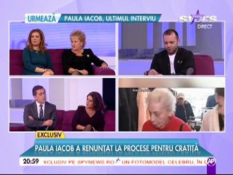 Fiica Paulei iacob, pentru prima dată &icirc;ntr-un platou de televiziune: "Regretul vieţii ei a fost că nu a &icirc;nfiat &icirc;ncă un copil"