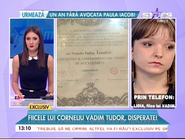 VIDEO / Apel sf&acirc;şietor făcut de fiica lui Vadim Tudor, după ce a fost dată afară din casă
