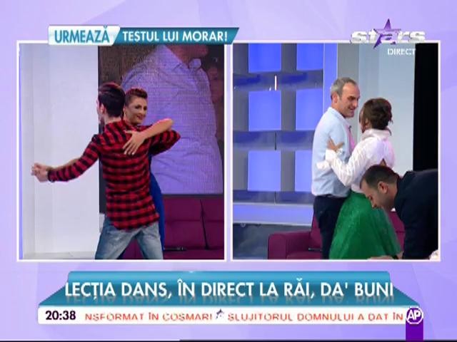 Roxana Iliescu și soțul ei, lecție de dans &icirc;n direct la Răi da buni