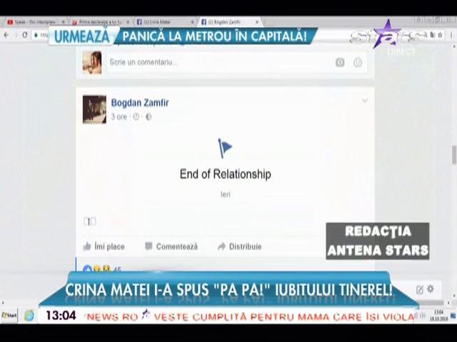 Crina Matei i-a spus "Pa Pa!" iubitului tinerel!