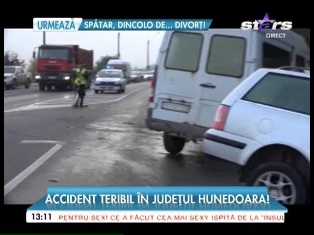 Accident teribil &icirc;n judeţul Hunedoara! Nouă persoane au fost rănite