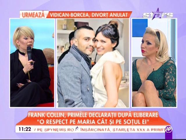 Frank Collin, primele declaraţii de după eliberare: "O respect pe Maria, c&acirc;t şi pe soţul ei!"