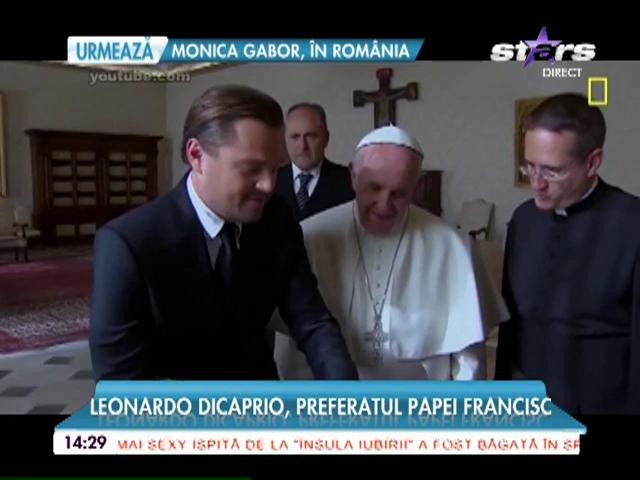 Leonardo DiCaprio, &icirc;nt&acirc;lnire cu Papa Francisc
