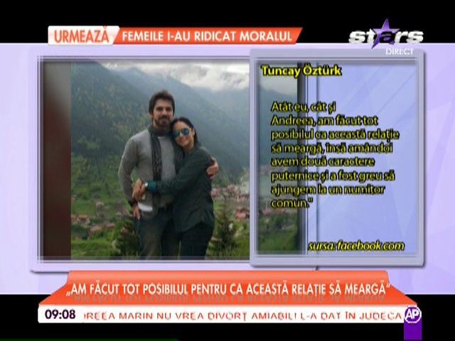 Tuncay Ozturk, primele declarații despre divorţul de Andreea Marin: &rdquo;Am făcut tot posibilul pentru ca această relație să meargă&rdquo;
