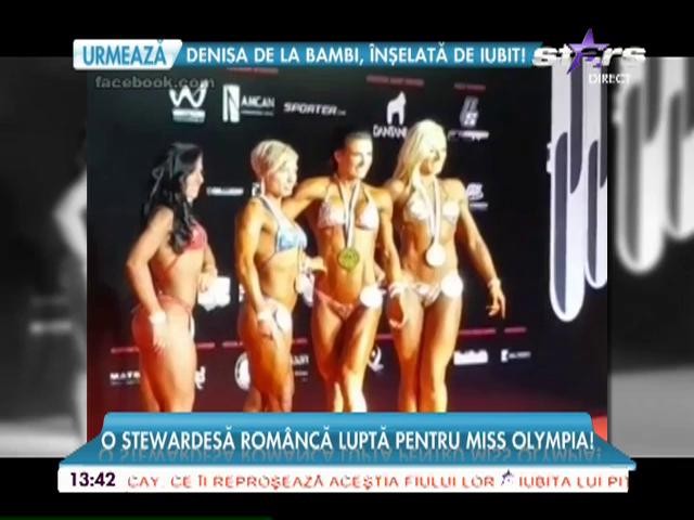 O stewardesă rom&acirc;ncă &icirc;ncearcă din răsputeri să c&acirc;știge titlul de Miss Olympia