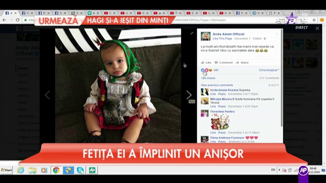Fetiţa Andei Adam a &icirc;mplinit un an!
