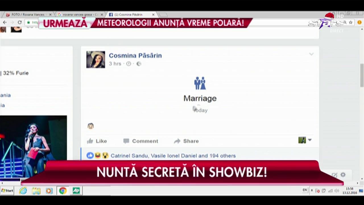 Şoc &icirc;n lumea mondenă! Cosmina Păsărin s-a măritat azi!
