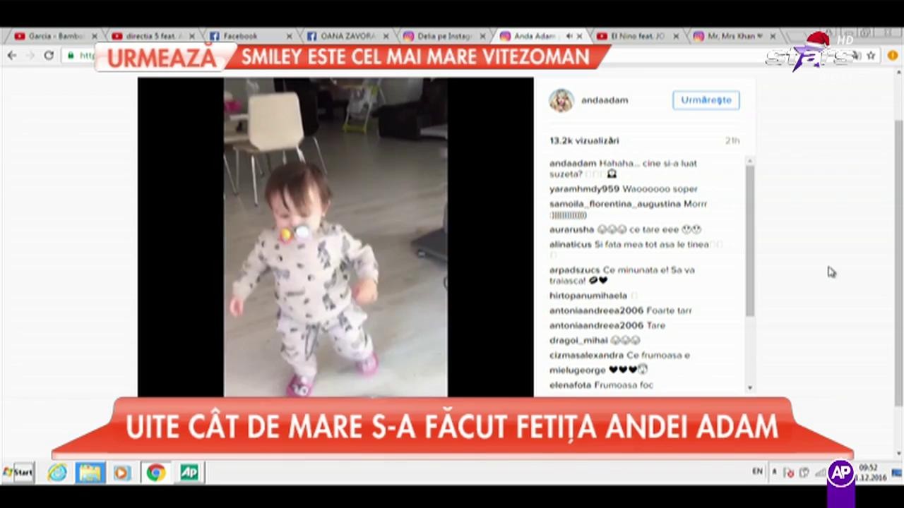 Uite c&acirc;t de mare s-a făcut fetiţa Andei Adam!