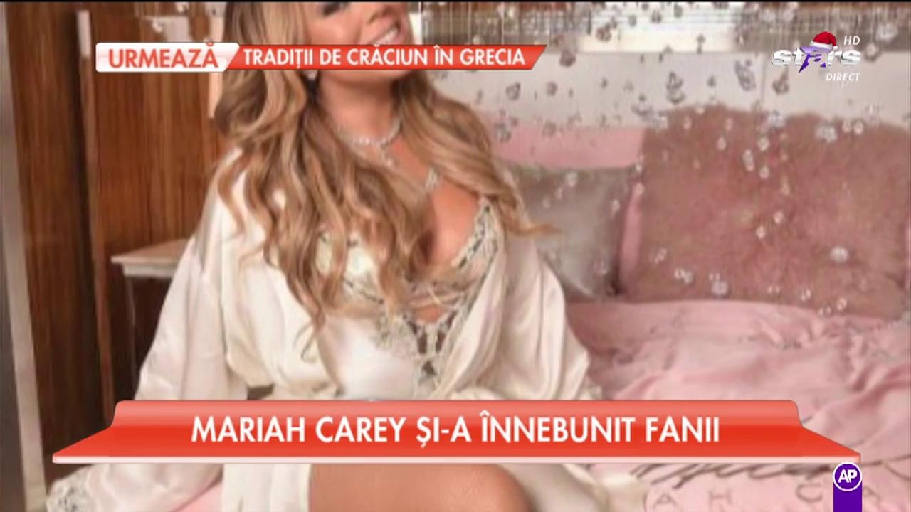 Mariah Carey s-a pozat &icirc;n lenjerie intimă, l&acirc;ngă bradul de Crăciun