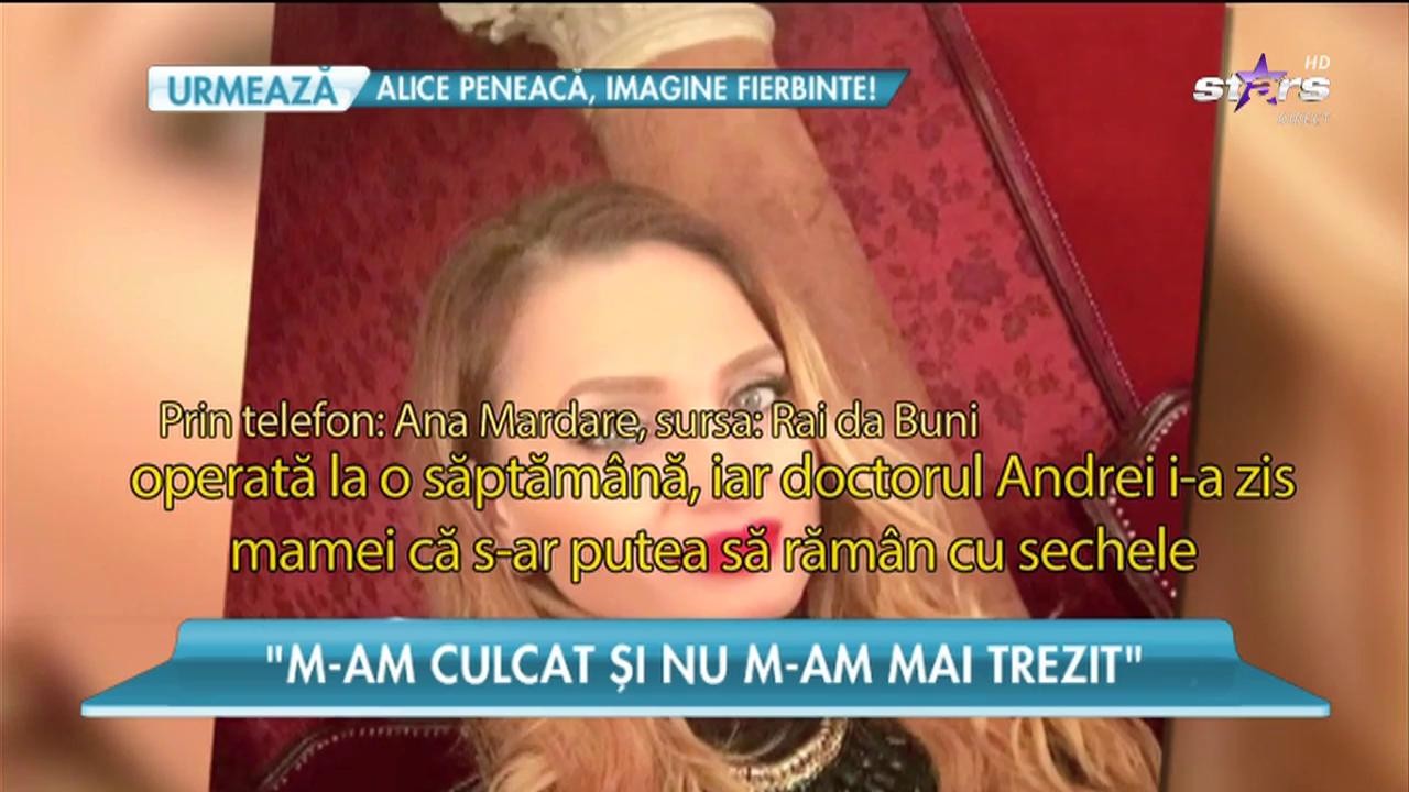 Ana Mardare, c&acirc;ntăreața operată pe creier, a oferit primul interviu după revenirea din comă