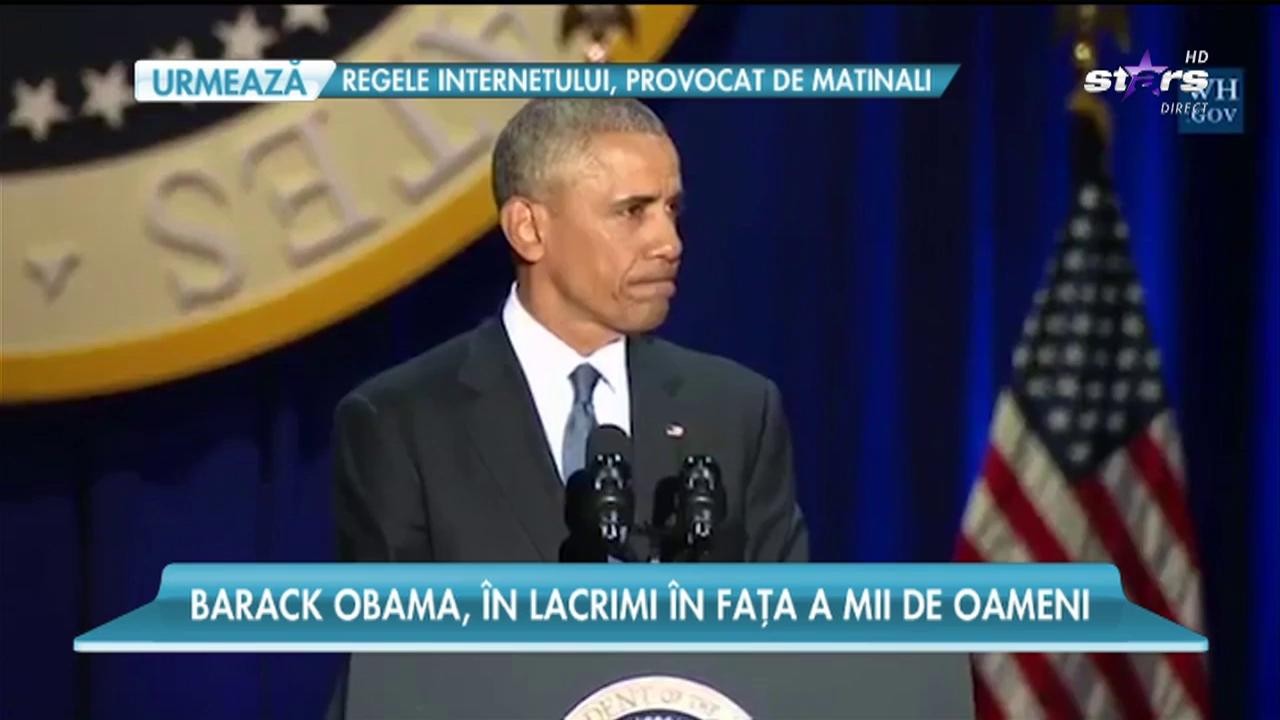 Barack Obama, &icirc;n lacrimi &icirc;n fața a mii de oameni