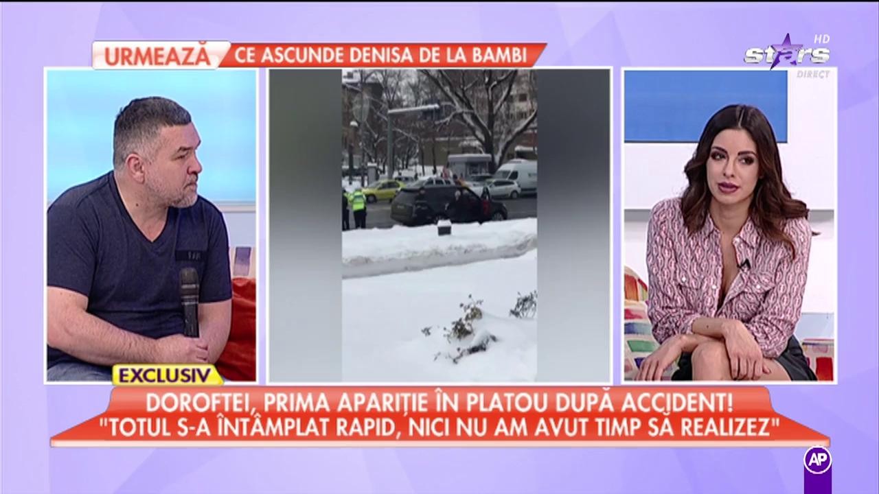 Doroftei, prima apariție &icirc;n platou după accident! "Cred că Dumnezeu face doar bine"