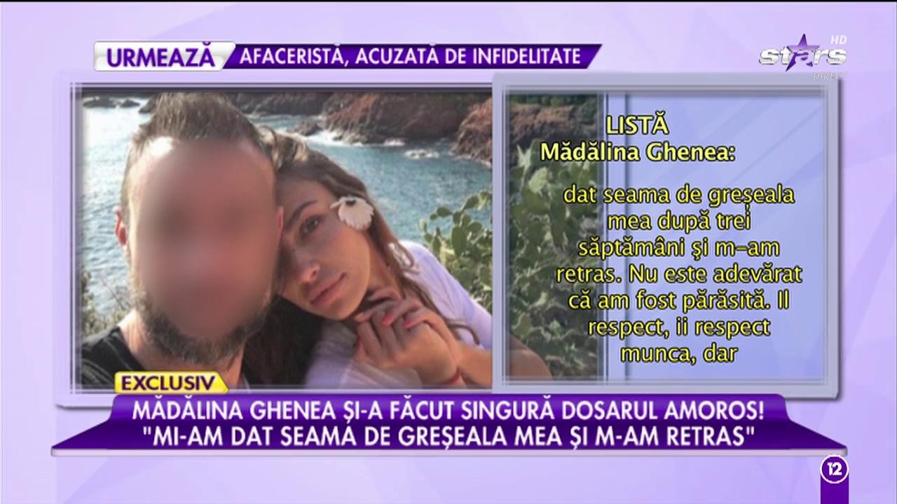 Mădălina Ghenea și-a făcut singură dosarul iubiților!