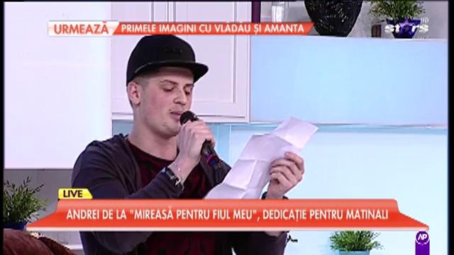 Andrei de la "Mireasă pentru Fiul Meu" a sărit gardul ca să vină &icirc;n platoul Star Matinal