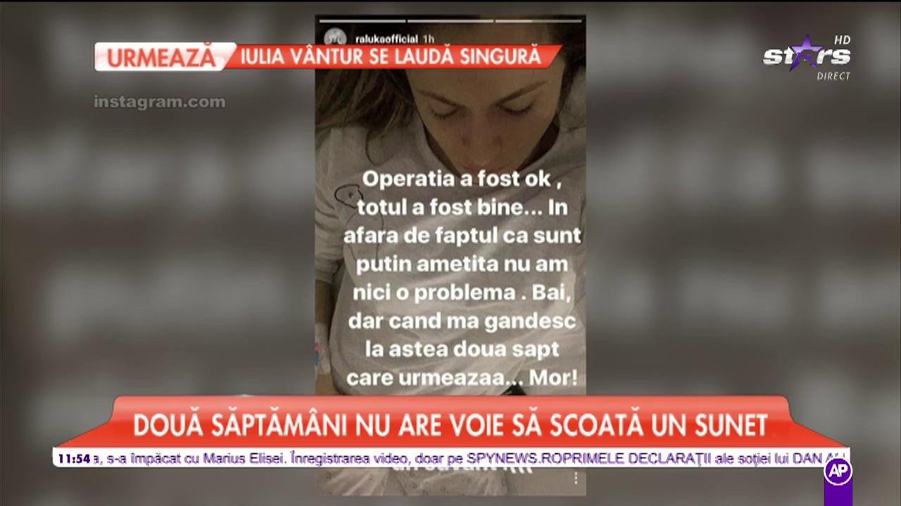 Raluka a fost operată &icirc;n mare secret