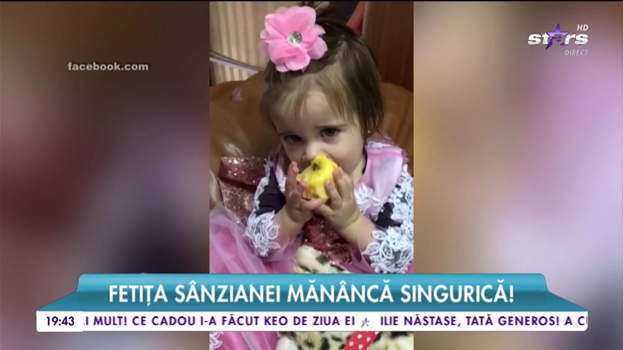 Fetiţa S&acirc;nzianei Buruiană măn&acirc;ncă singurică