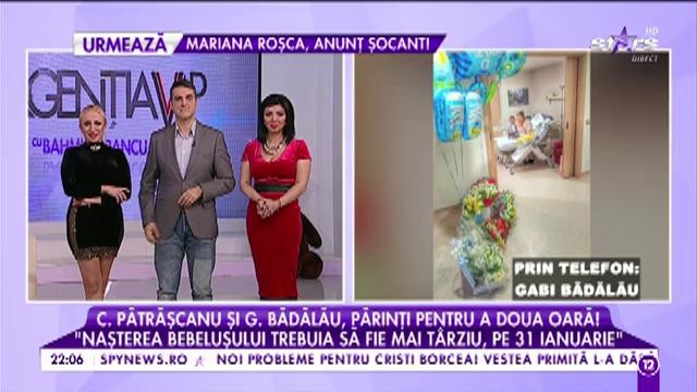 Claudia Pătrăşcanu şi Gabi Bădălău, părinți pentru a doua oară: &rdquo;Nașterea bebelușului trebuia să fie mai t&acirc;rziu, pe 31 ianuarie&rdquo;