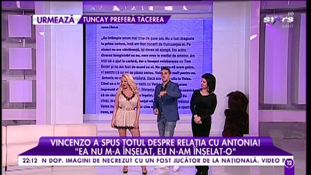 Vincenzo a spus tot despre relația cu Antonia: &rdquo;Ea nu m-a &icirc;nșelat, eu n-am &icirc;nșelat-o&rdquo;