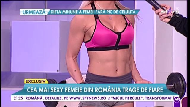 Ioana Șulea, campioana mondială &icirc;n bikini, antrenament &icirc;n platoul Răi da' buni