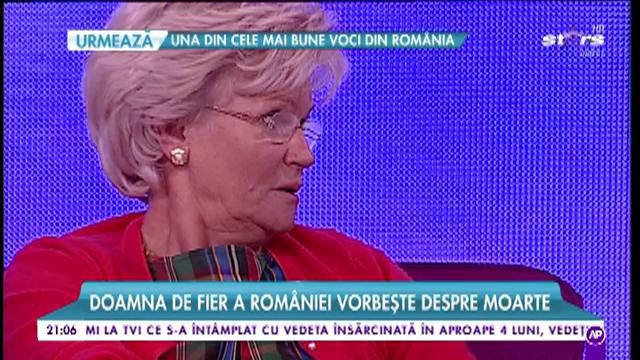 Monica Tatoiu, doamna de fier a Rom&acirc;niei, vorbește despre moarte