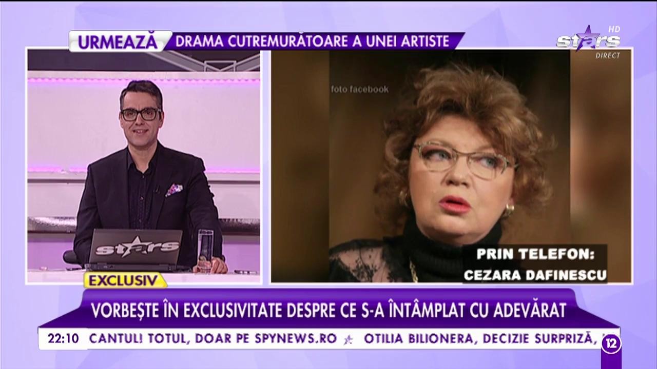 Cezara Dafinescu a fost supusă la o operație de opt ore