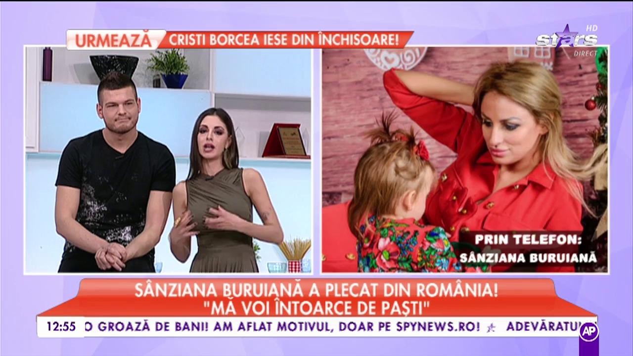 S&acirc;nziana Buruiană şi-a lăsat soţul acasă şi a fugit cu fiica ei: "El vine, pleacă"