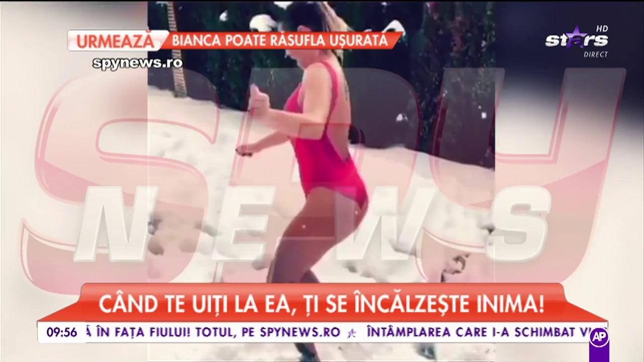 Flore Salalidis, &icirc;ncinsă rău după o noapte &icirc;n club! Blonda a ieşit la "o baie" &icirc;n zăpadă!