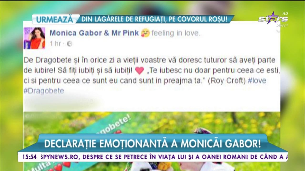 Monica Gabor i-a mărturisit iubirea pentru Mr. Pink &icirc;ntr-un mod inedit