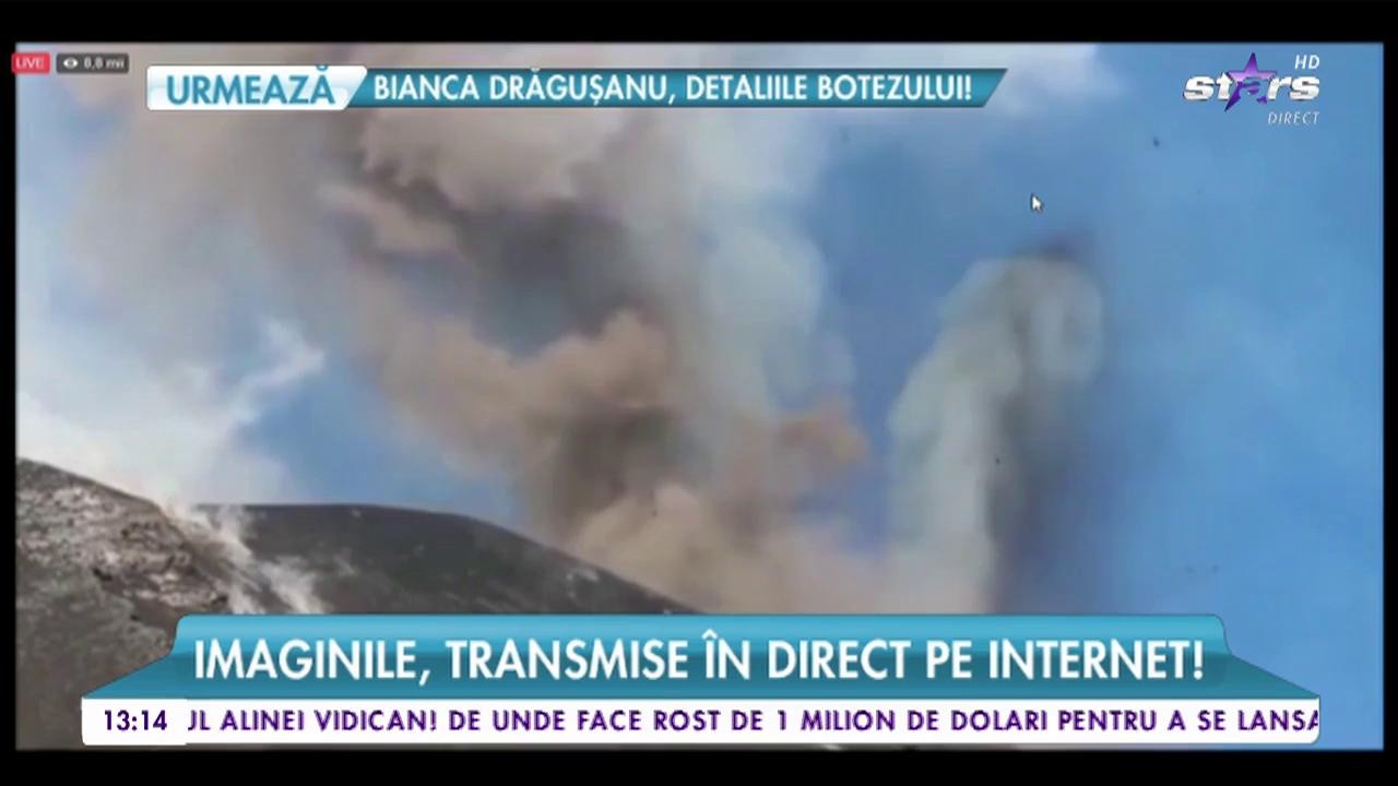 Erupție spectaculoasă a vulcanului Etna. Imaginile transmise &icirc;n direct pe internet