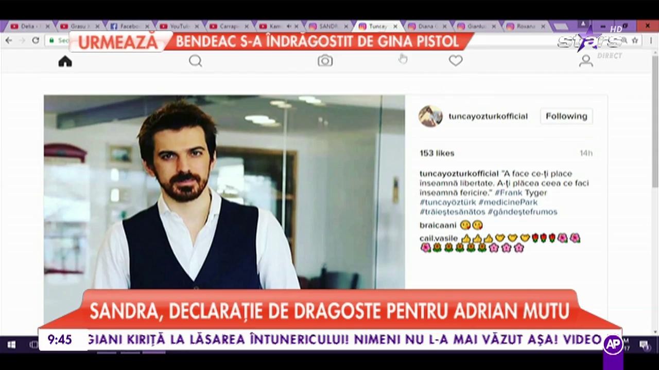 Sandra, declaraţie de dragoste pentru Adrian Mutu