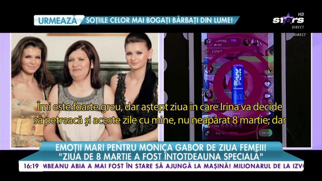 Emoții mari pentru Monica Gabor de ziua femeii! "Ziua de 8 Martie a fost &icirc;ntotdeauna specială"