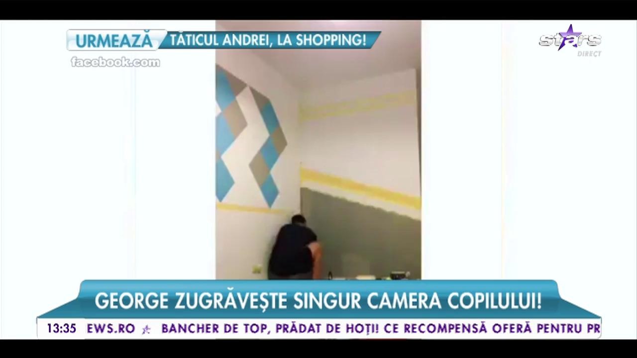 George zugrăvește singur camera copilului!