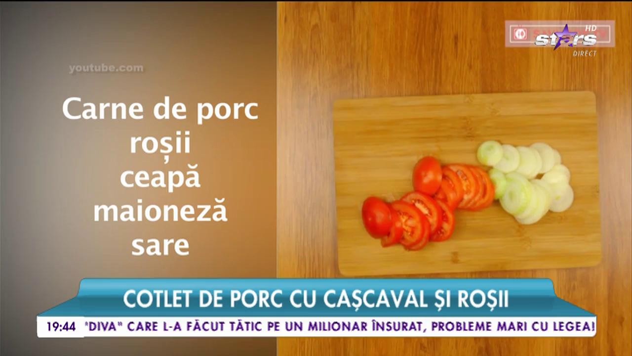Cotlet de porc cu caşcaval şi roşii