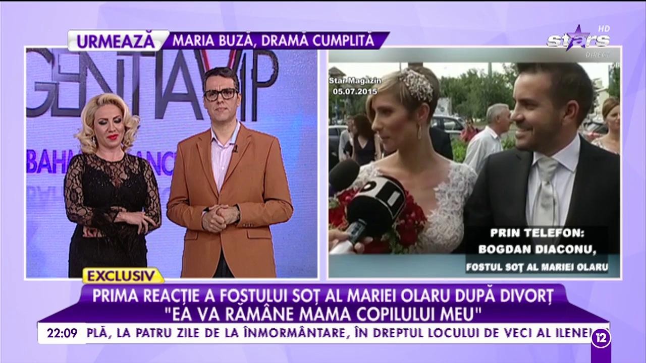Prima reacţie a lui Bogdan Diaconu, fostul soţ al Mariei Olaru: "Pot să confirm divorţul dintre noi!"
