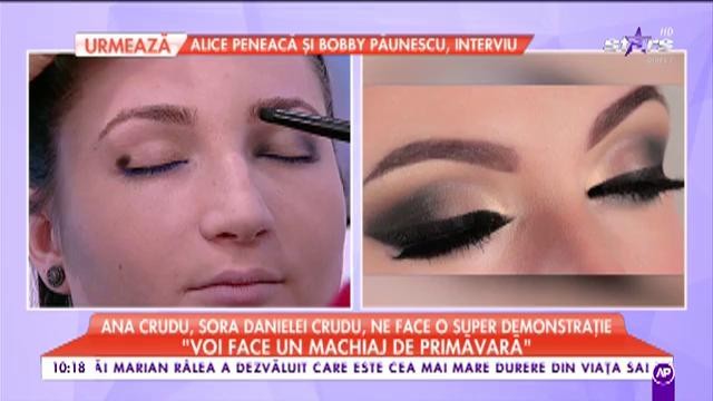 Smoky Eyes, machiajul preferat al vedetelor. Ana Crudu, sora Danielei Crudu, face o demonstrație &icirc;n platoul Star Matinal