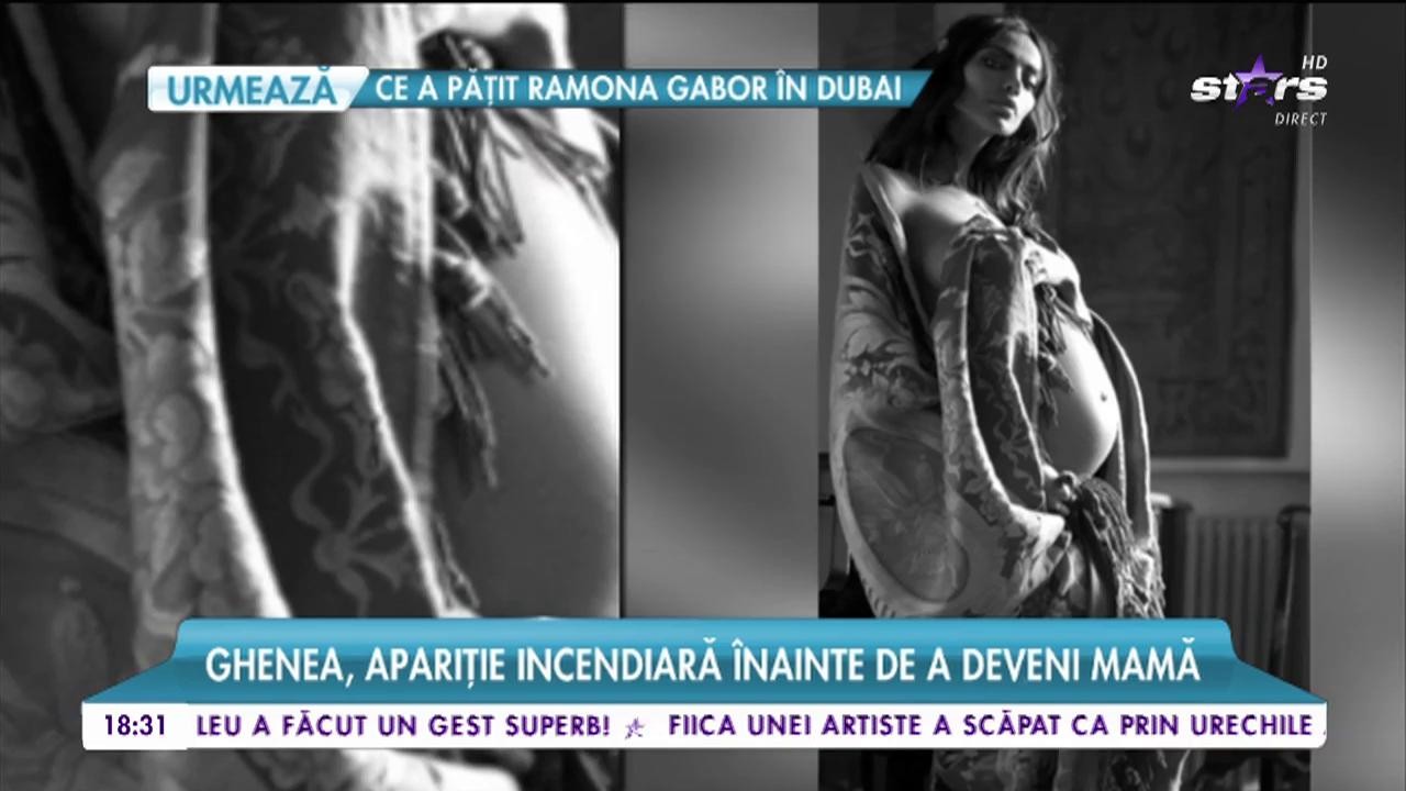 Ghenea, apariţie incendiară &icirc;nainte de a deveni mamă! Bruneta, cu burtica la vedere nici &icirc;nsărcinată nu stă departe de muncă