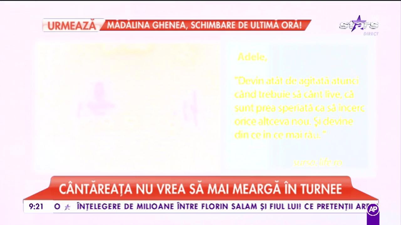 Fanii lui Adele sunt şocaţi! Artista nu mai vrea să meargă &icirc;n turnee