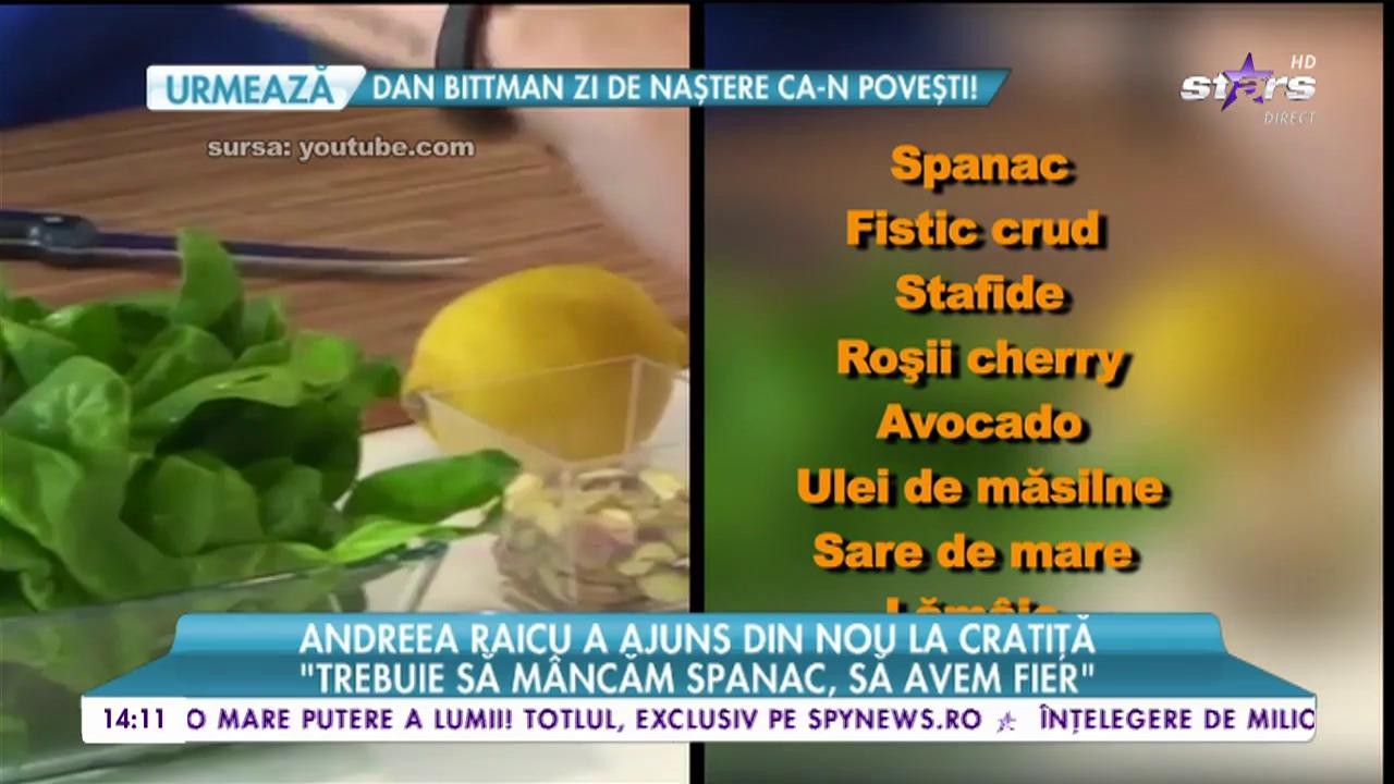 Andreea Raicu a ajuns din nou la cratiţă
