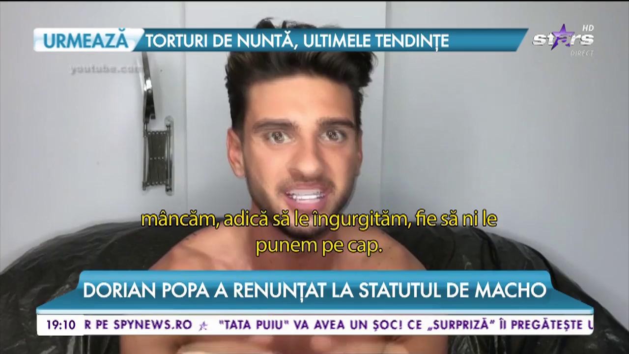 Dorian Popa a renunţat la statutul de macho! Artistul şi-a turnat &icirc;n cap m&acirc;ncare de c&acirc;ini, iaurt şi făină