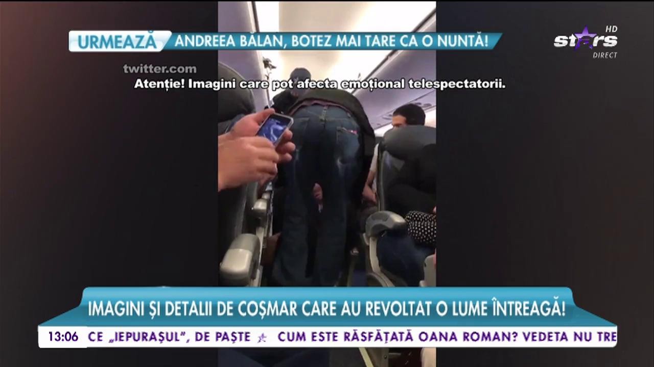 Scene şocante &icirc;n avionul unei cunoscute companii! Unul dintre pasageri, scos cu brutalitate din aeronavă