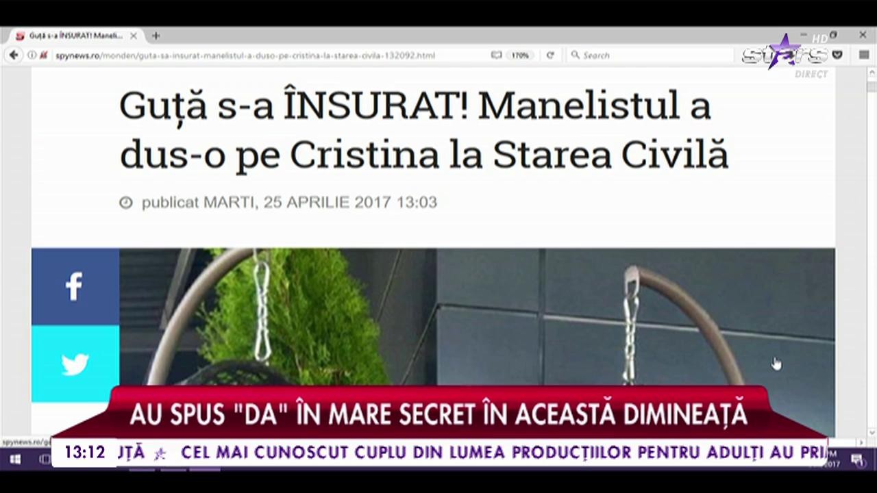 Nicolae Guță și Cristina s-au căsătorit! Au spus "DA" &icirc;n mare secret!