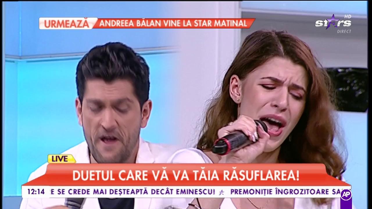 Cezar Oautu și Maria Ilinca, fostă concurentă X Factor, c&acirc;ntă live &icirc;n platoul matinalilor
