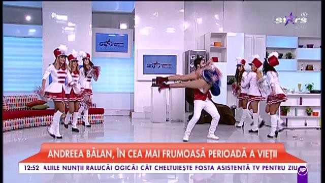 Andreea Bălan și Petrișor, partenerul ei de dans, fac acrobații periculoase &icirc;n platoul matinalilor