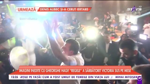 Imagini inedite cu Gheorghe Hagi. &rdquo;Regele&rdquo; a sărbătorit victoria sus pe mese!
