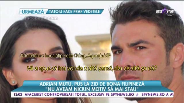 Adrian Mutu, pus la zid de bona filipineză