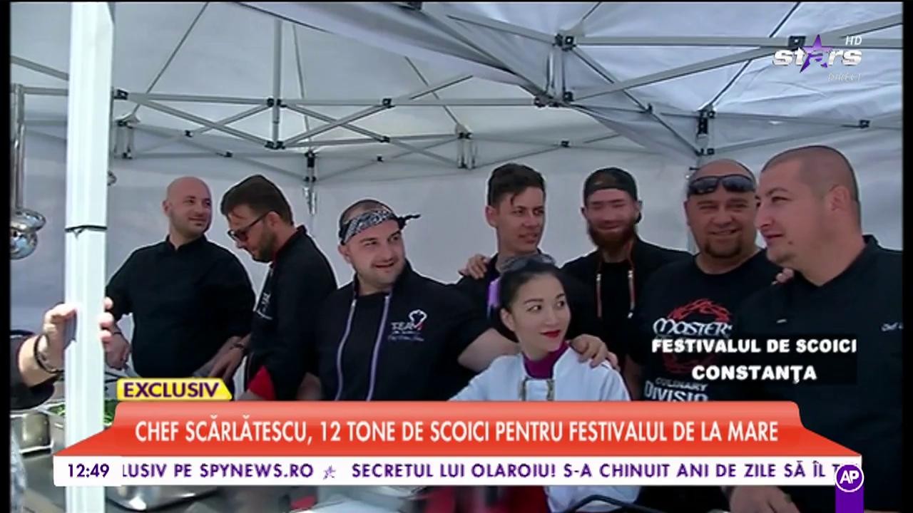 Concurenții de la &rdquo;Chef la Cuțite&rdquo; fac echipă cu chef Scărlătescu, pe litoral. Pregătesc &icirc;mpreună 12 tone de scoici!