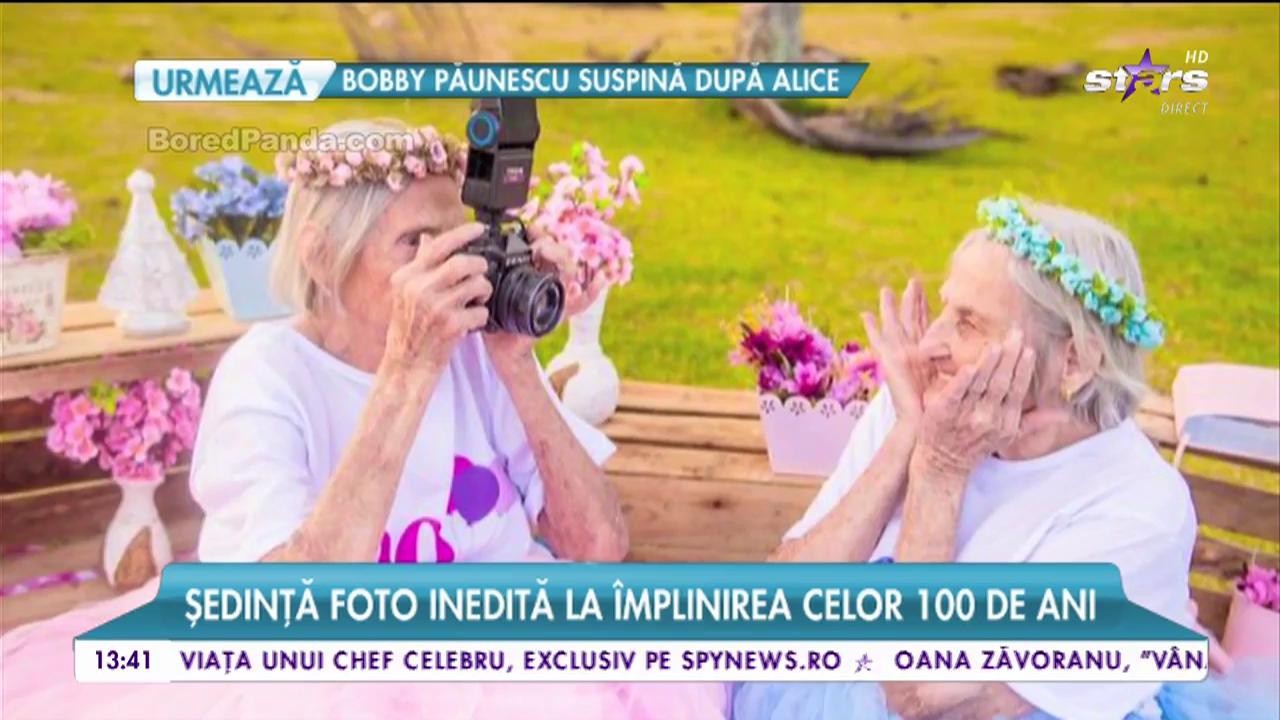 Gemenele centenare au devenit virale! Ședinţă foto inedită la &icirc;mplinirea celor 100 de ani